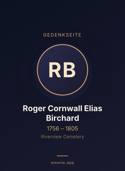 Gedenkportrait von Roger Cornwall Elias Birchard