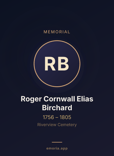 Memorial portrait of Roger Cornwall Elias Birchard