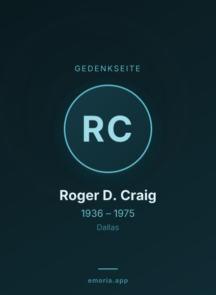 Gedenkportrait von Roger D. Craig