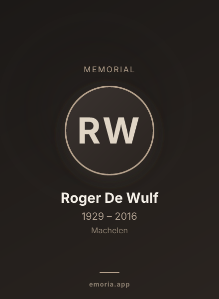 Memorial portrait of Roger De Wulf