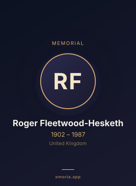 Memorial portrait of Roger Fleetwood-Hesketh