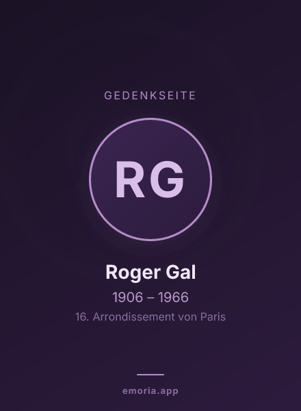 Gedenkportrait von Roger Gal