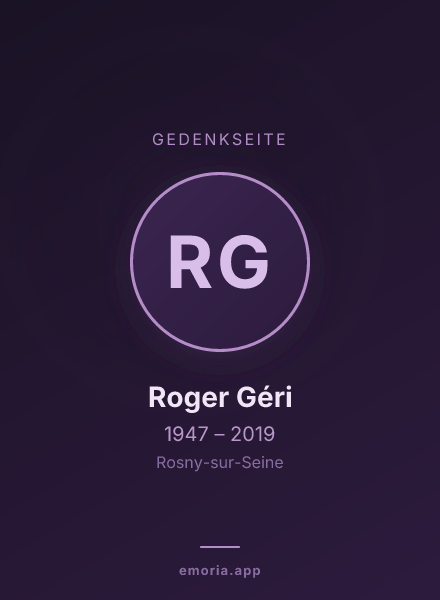Gedenkportrait von Roger Géri