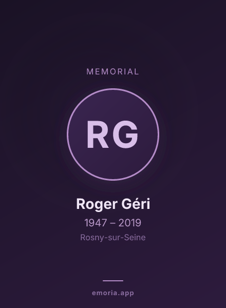 Memorial portrait of Roger Géri