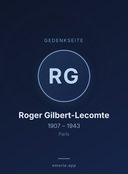 Gedenkportrait von Roger Gilbert-Lecomte
