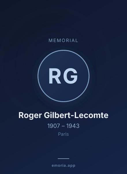 Memorial portrait of Roger Gilbert-Lecomte