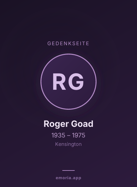 Gedenkportrait von Roger Goad