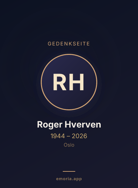Gedenkportrait von Roger Hverven