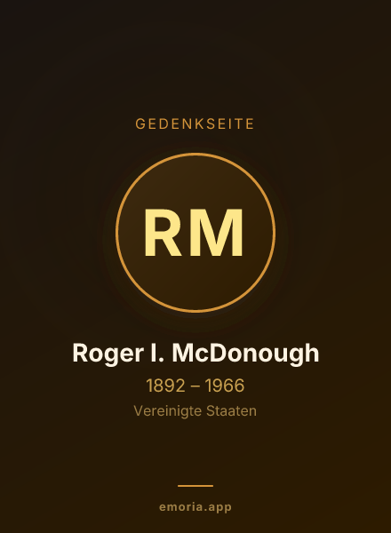 Gedenkportrait von Roger I. McDonough