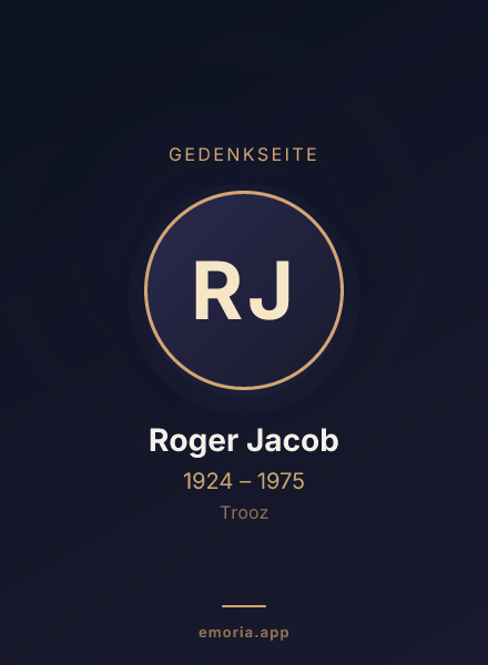 Gedenkportrait von Roger Jacob