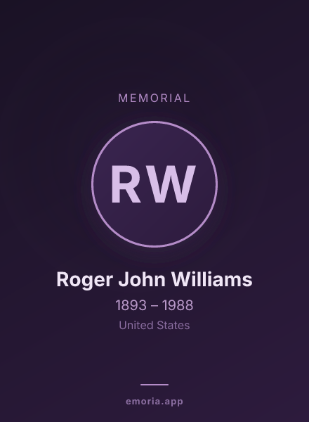 Memorial portrait of Roger John Williams