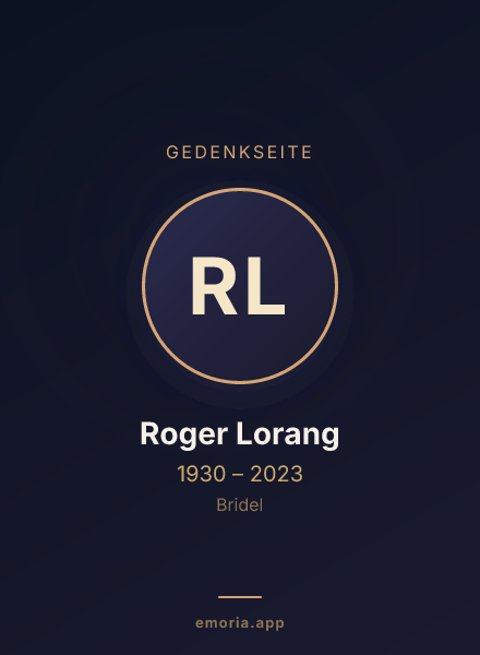 Gedenkportrait von Roger Lorang