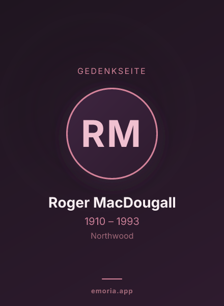 Gedenkportrait von Roger MacDougall