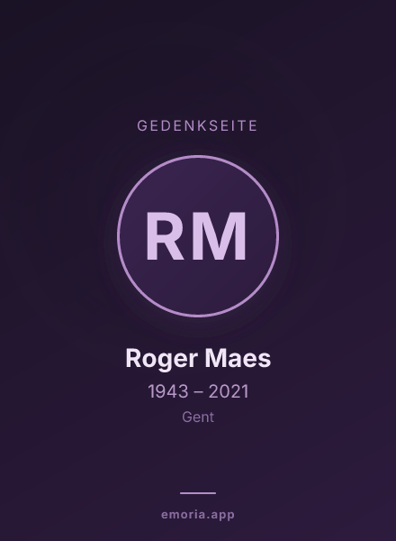 Gedenkportrait von Roger Maes