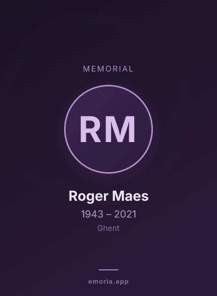 Memorial portrait of Roger Maes