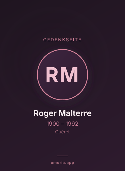 Gedenkportrait von Roger Malterre