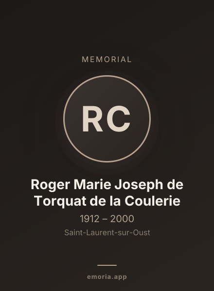 Memorial portrait of Roger Marie Joseph de Torquat de la Coulerie