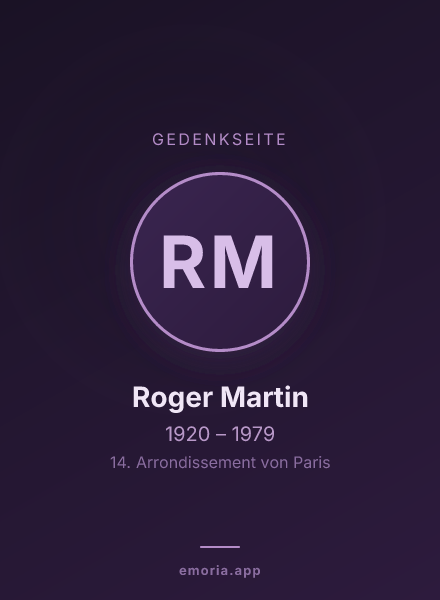 Gedenkportrait von Roger Martin