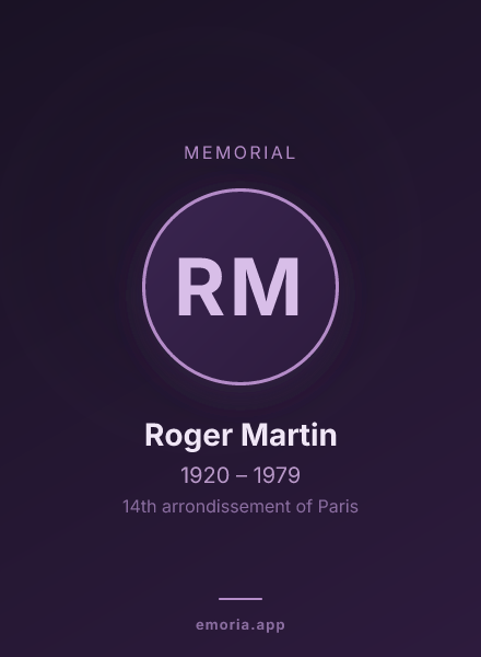 Memorial portrait of Roger Martin