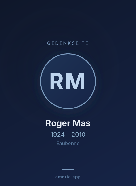 Gedenkportrait von Roger Mas