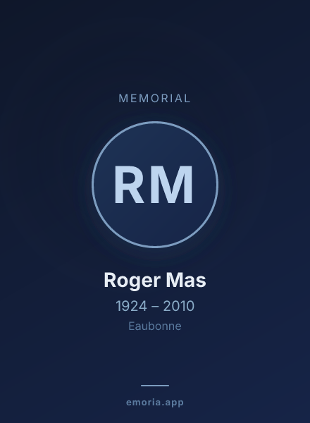 Memorial portrait of Roger Mas