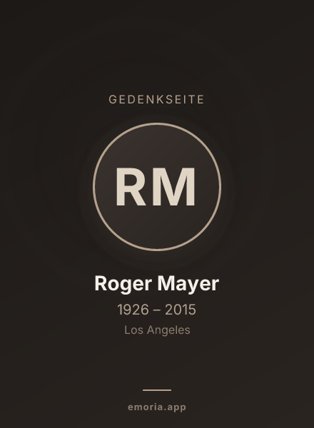Gedenkportrait von Roger Mayer