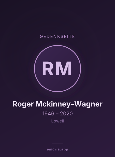Gedenkportrait von Roger Mckinney-Wagner