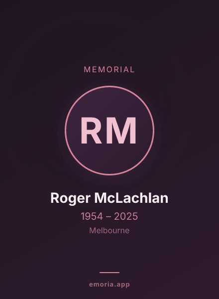 Memorial portrait of Roger McLachlan