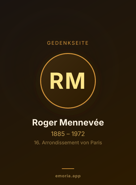 Gedenkportrait von Roger Mennevée