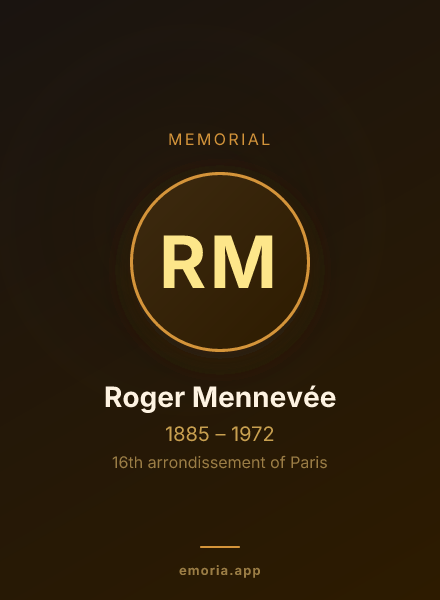 Memorial portrait of Roger Mennevée