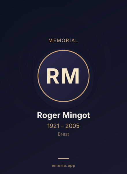 Memorial portrait of Roger Mingot