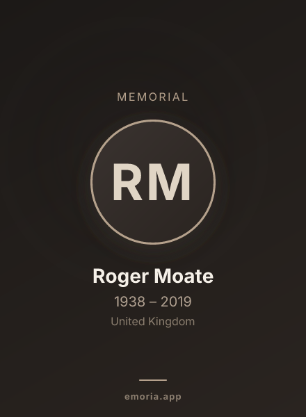 Memorial portrait of Roger Moate