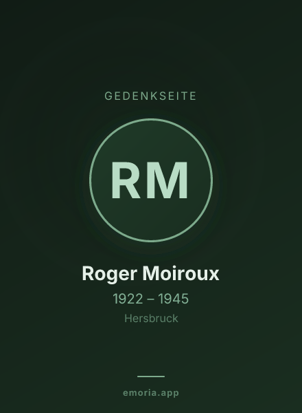 Gedenkportrait von Roger Moiroux