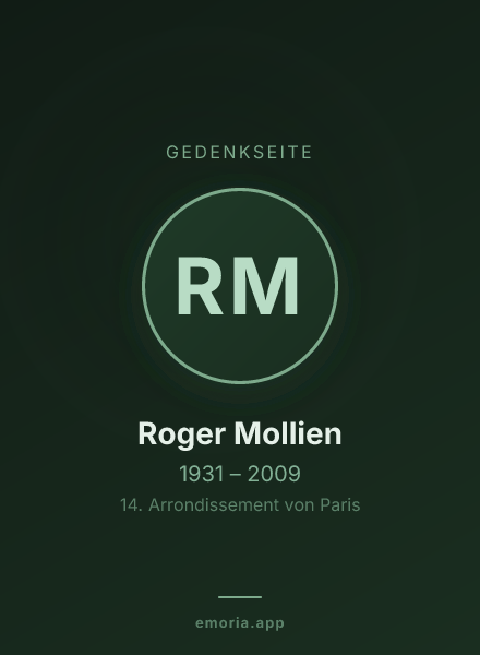 Gedenkportrait von Roger Mollien
