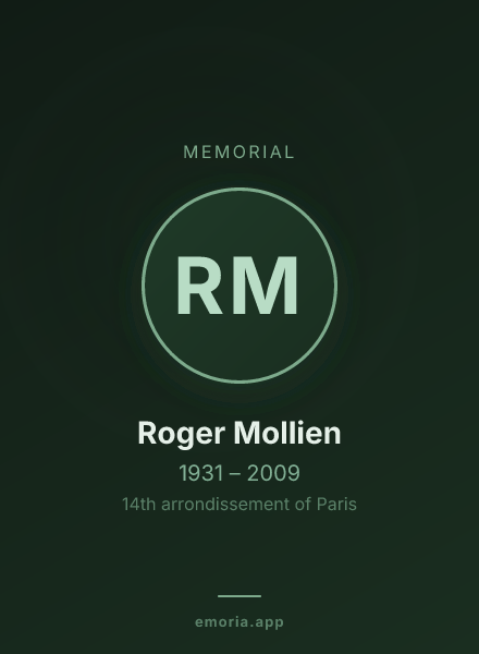 Memorial portrait of Roger Mollien