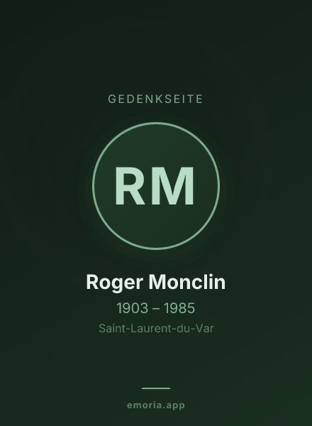 Gedenkportrait von Roger Monclin