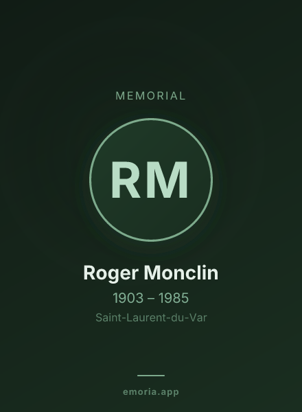 Memorial portrait of Roger Monclin