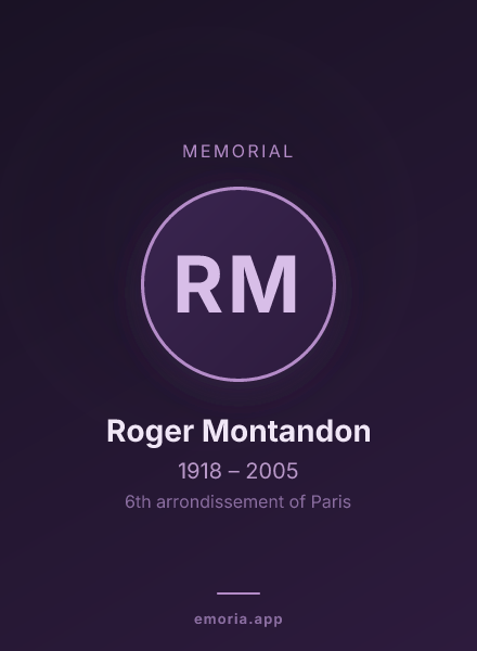 Memorial portrait of Roger Montandon