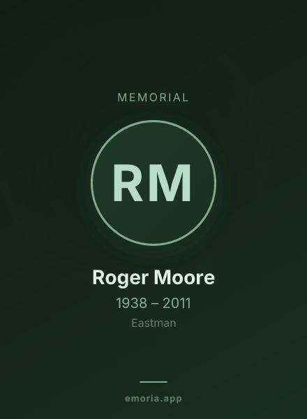 Memorial portrait of Roger Moore