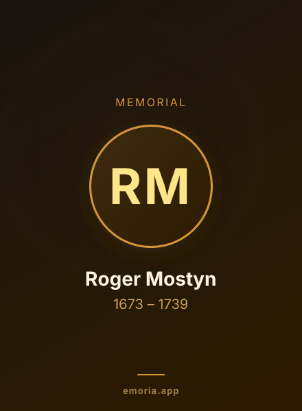 Memorial portrait of Roger Mostyn