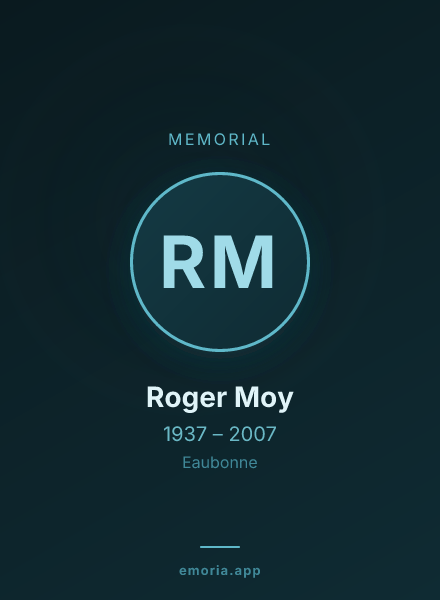 Memorial portrait of Roger Moy