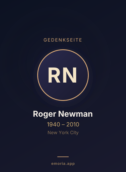 Gedenkportrait von Roger Newman