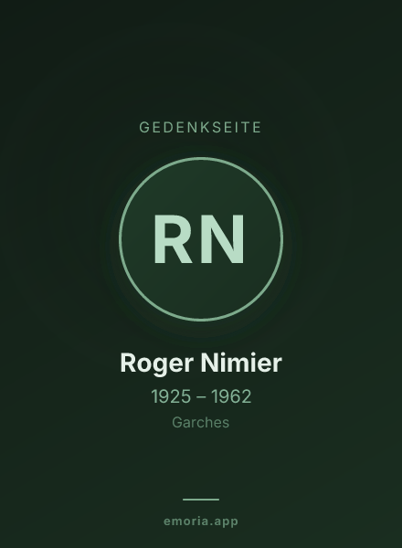 Gedenkportrait von Roger Nimier