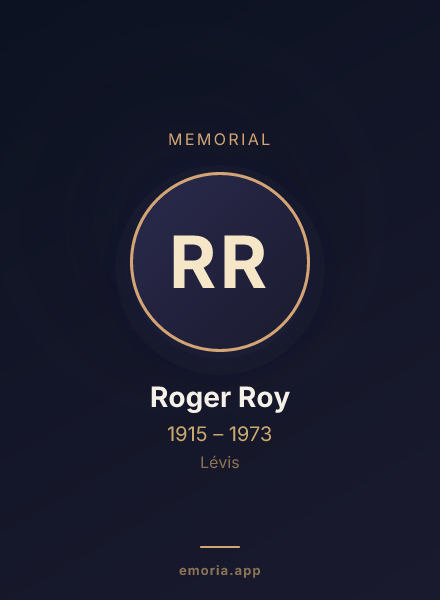 Memorial portrait of Roger Roy