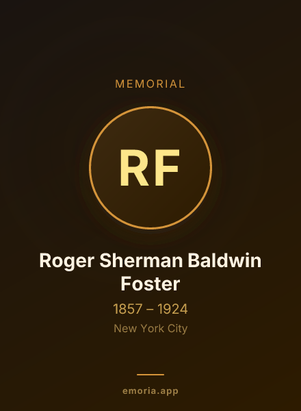 Memorial portrait of Roger Sherman Baldwin Foster