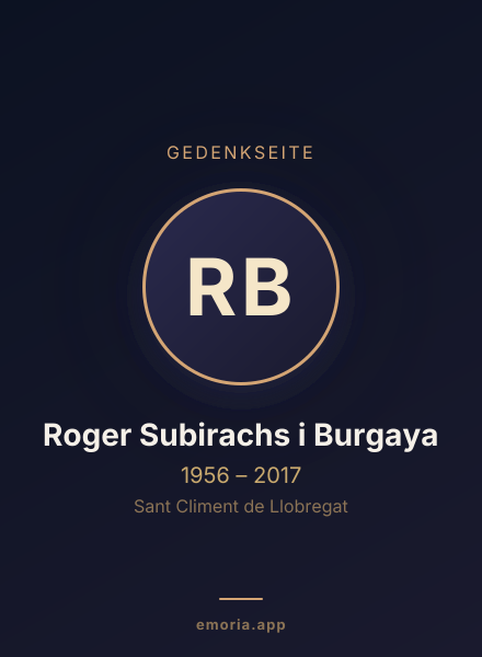 Gedenkportrait von Roger Subirachs i Burgaya