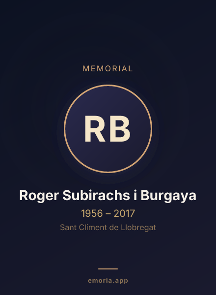 Memorial portrait of Roger Subirachs i Burgaya