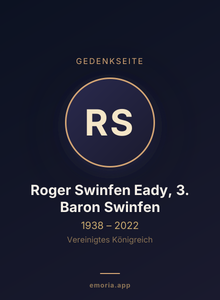 Gedenkportrait von Roger Swinfen Eady, 3. Baron Swinfen