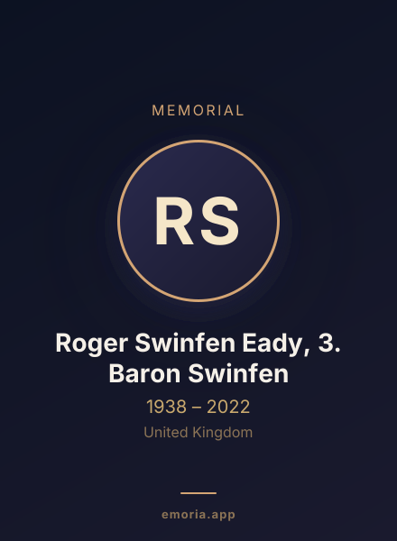 Memorial portrait of Roger Swinfen Eady, 3. Baron Swinfen