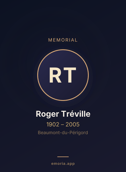 Memorial portrait of Roger Tréville